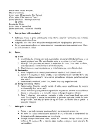 Ideas Principales Taller De V Deo Marketing Pdf