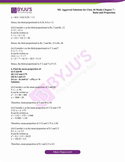 Ml Aggarwal Solutions For Class Maths Chapter Ratio And Proportion