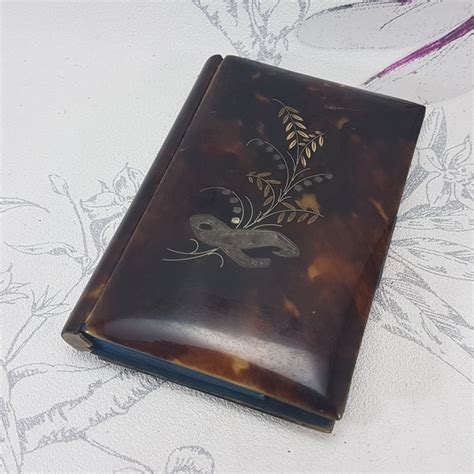 Antique Faux Tortoiseshell Card Case Etsy