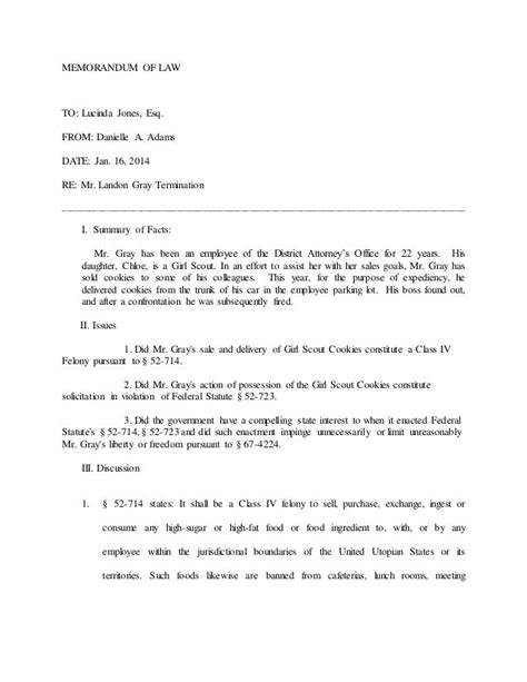 MEMO OF LAW EXAMPLE | Memo examples, Memo format, Memorandum template