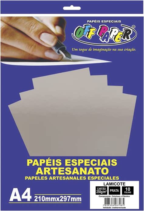 Papel Lamicote Prata A G Fls Sublishop House