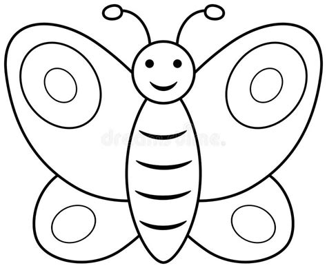 Butterfly Outline Clipart. Vector Coloring Book Page for Children Stock ...