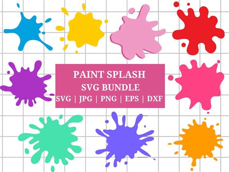 Paint Splatter Svg Bundle Paint Splats Svg Paint Svg Clipart