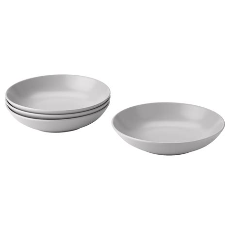 FÄRGKLAR deep plate bowl matte light gray 9 IKEA