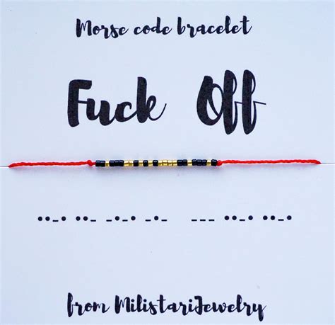 Fuck Off Morse Code Bracelet Friendship Bracelet Friendship Etsy