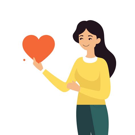 A woman holding a heart 26278398 Vector Art at Vecteezy