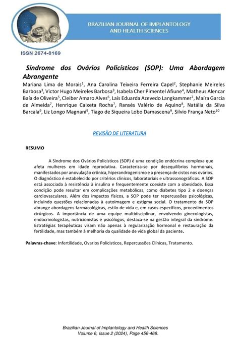 PDF SÍNDROME DOS OVÁRIOS POLICÍSTICOS SOP UMA ABORDAGEM ABRANGENTE