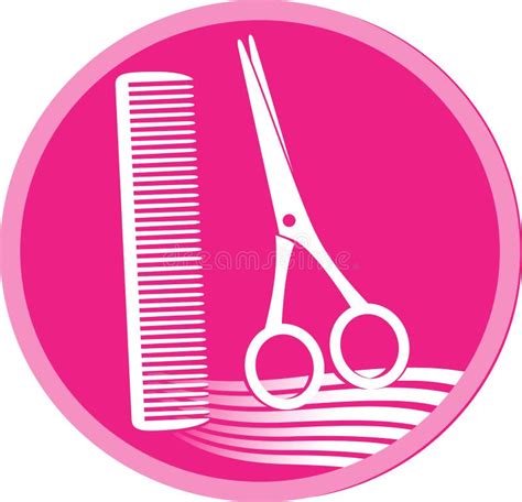 Symbol of Hair Salon with Scissors and Comb Stock Vector - Illustration ...