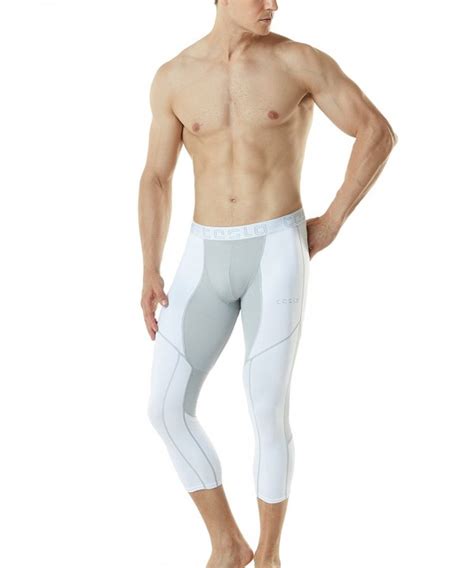 Mens Compression 3 4 Capri Shorts Baselayer Cool Dry Sports Tights