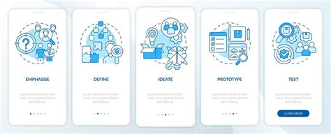 Blue Onboarding Mobile App Screen A Design Thinking Approach Vector