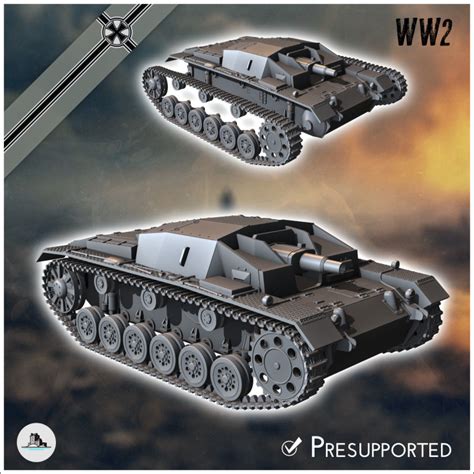 D Printable Sturmgeschutz Stug Iii Ausf C Sd Kfz Germany