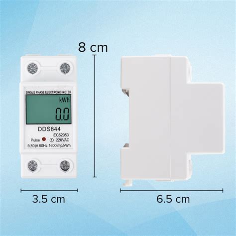 Dianqi Meteran Listrik Digital Din Rail Kwh Meter Single Phase 220 V Dds844 White