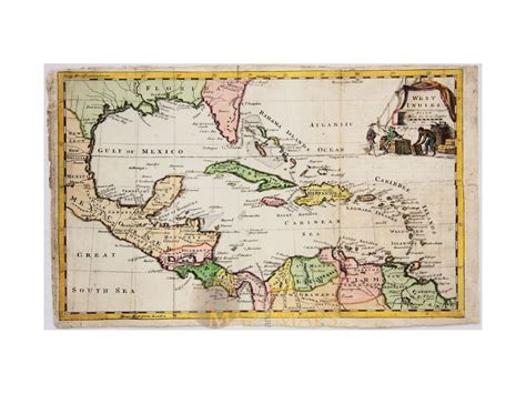 Caribbean Antique Map West Indies Florida Jefferys 1762 Mapandmaps