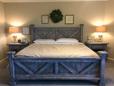 Rustic King Bedroom Set Farmhouse Style King Bed Night