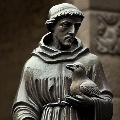 Premium Photo Saint Francis Of Assisi Statue Generative Ai