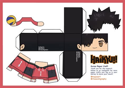 HAIKYUU Kuroo Paper Craft Manualidades Anime Arte De Papel En 3d