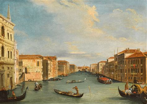 Venice The Grand Canal From Palazzo Balbi Towards The Rialto Old