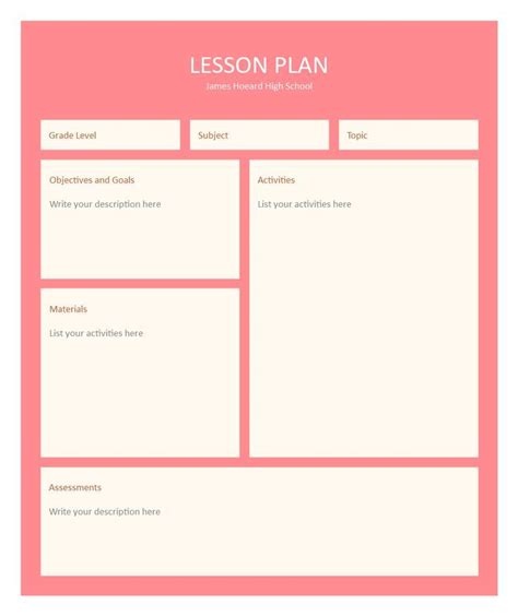 High School Lesson Plan | High school lesson plans, High school plan ...