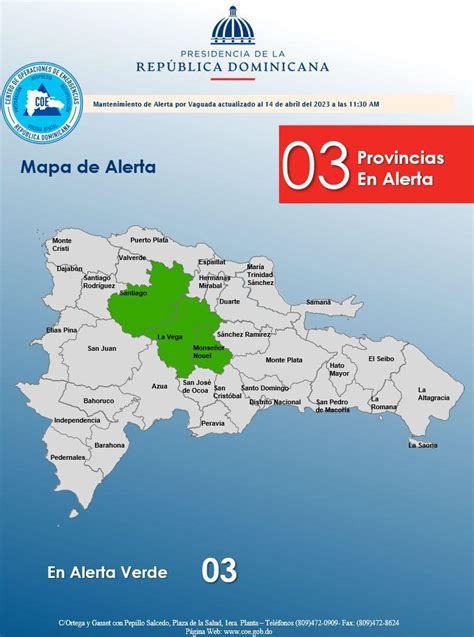 COE On Twitter El COE Mantiene 03 Provincias En Alerta Verde Por