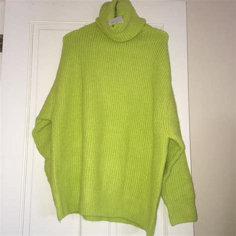 ZARA LIME GREEN ROLL NECK JUMPER SIZE S BRAND NEW Depop