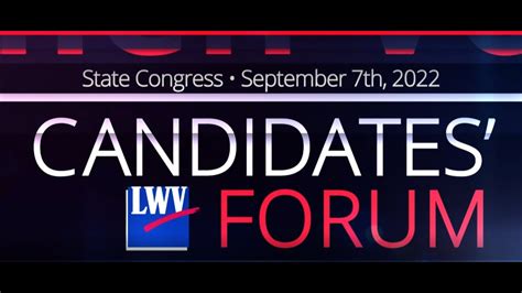 The League Of Women Voters Candidate Forum State Legislature Youtube