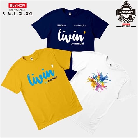 Jual Karimake Kaos Baju Bank Mandiri Digital Livin By Mandiri With Logo