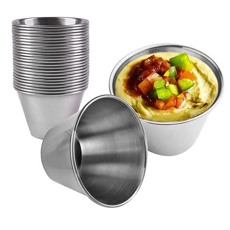 12Pcs Stainless Steel Sauce Cup Individual Seasoning Dish Set Mini