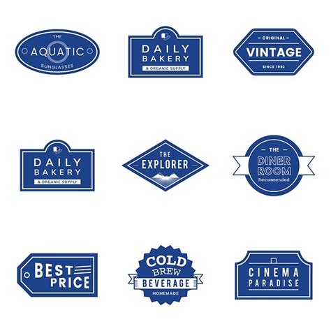 Illustration Set Vector Emblem Label Free Vector Rawpixel