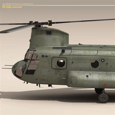 3d ch-47 chinook helicopter army model