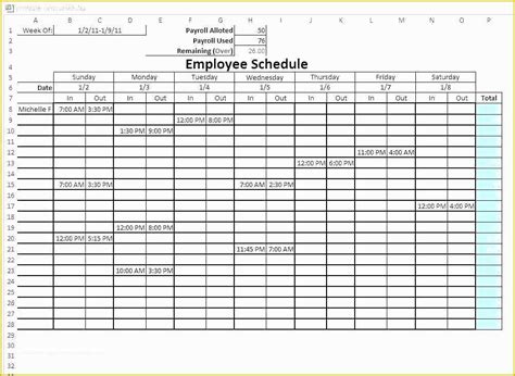 Monthly Shift Schedule Template Excel Free Of Free Employee Schedule Template Work New Blank ...