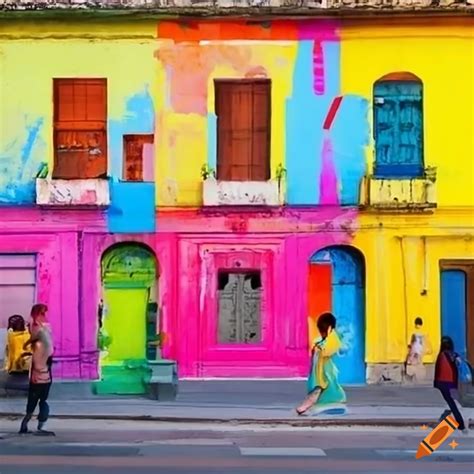 Colorful Artwork Inspired By Havana Street Resembling Andy Warhols Style