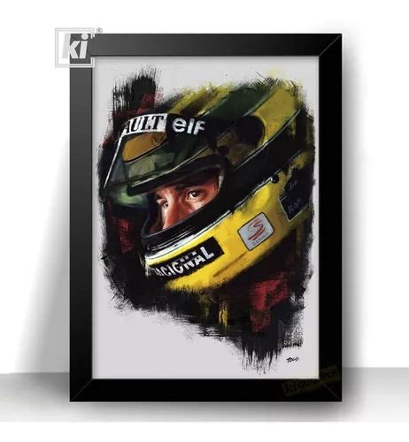 Quadro Decorativo Ayrton Senna Decorativo Moldura 44x32cmcm