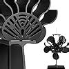 5 Blades Heat Powered Stove Fan PYBBO Non Electric Silent Motors Wood