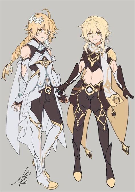 Traveler Aether X Lumine X Aether In Character Design