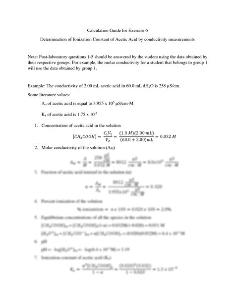 Solution Chemistry Determination Of Ionization Constant Of Acetic Acid