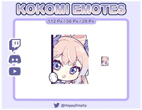 Genshin Impact Kokomi Emote Stickers For Twitch Discord Etsy Australia