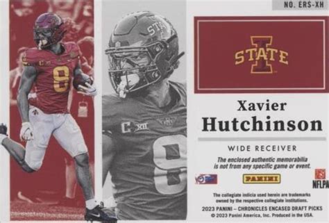 Panini Chronicles Draft Picks Xavier Hutchinson Ers Xh For Sale