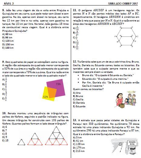 Simulado Obmep Olimp Ada Brasileira De Matem Tica Das Escolas P Blicas