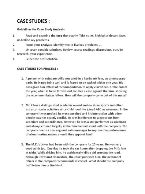 Case Studies Mba 1 Assignment Case Study Learning