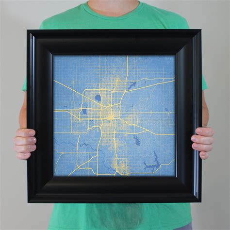 Oklahoma City, Oklahoma Map Art by City Prints - The Map Shop