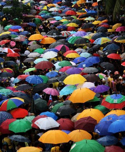 Colorful Umbrella In The Rain