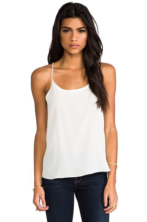 Lyst Lna Silk Camisole In White In White