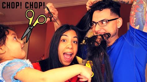 Cutting My Daughters Hair Prank On Husband Youtube