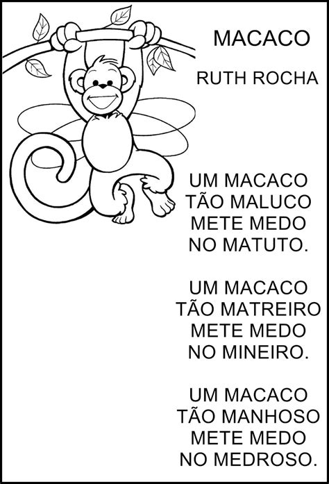 Pequenos Grandes Pensantes Poesia O Macaco Ruth Rocha