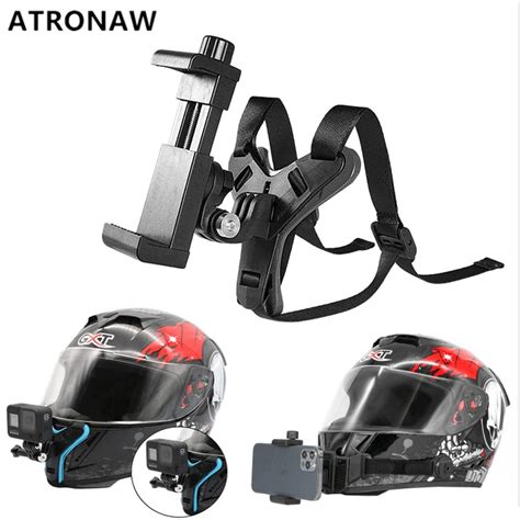 ATRONAW Chin Mount For Helmet Cellphone Camera Holder Upgraded Helmet ...