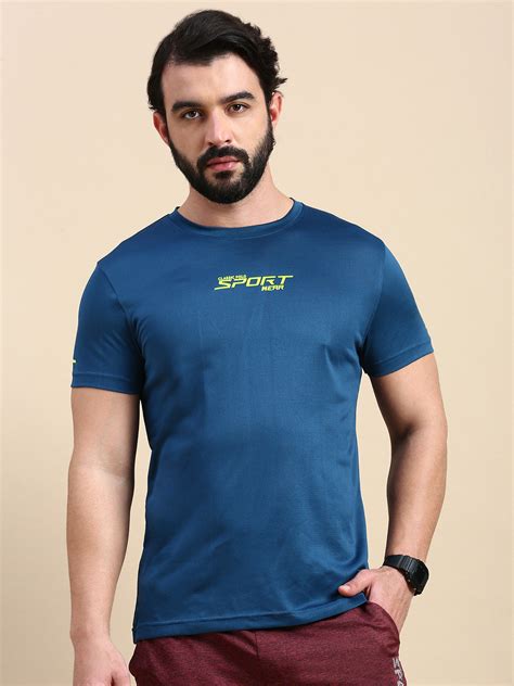 Classic Polo Mens Round Neck Polyester Navy Blue Slim Fit Active Wear