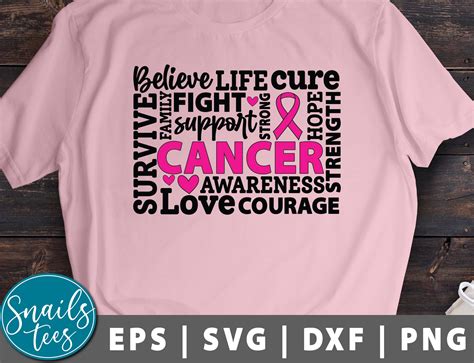 Prints Cancer Svg Png Dxf Breast Cancer Awareness Svg Pink Ribbon Svg Word Art Svg Cancer