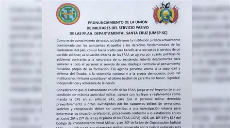 Militares Del Servicio Pasivo Se Declaran En Emergencia Por Detenci N