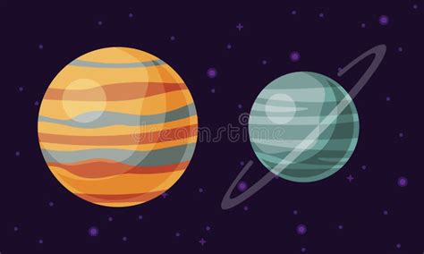 Planetas Do Sistema Solar Ilustração Do Vetor De Urano E Jardim