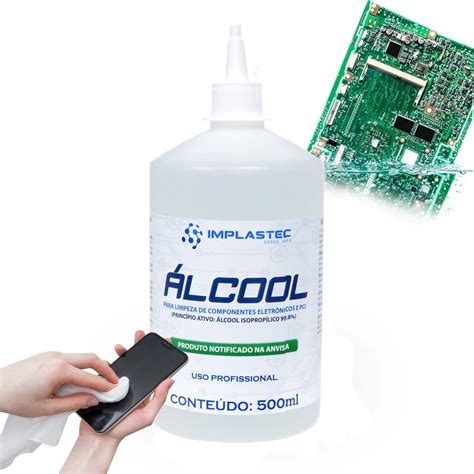 500ml Álcool Isopropilico Para Limpeza de Componentes Eletrônicos e PCI